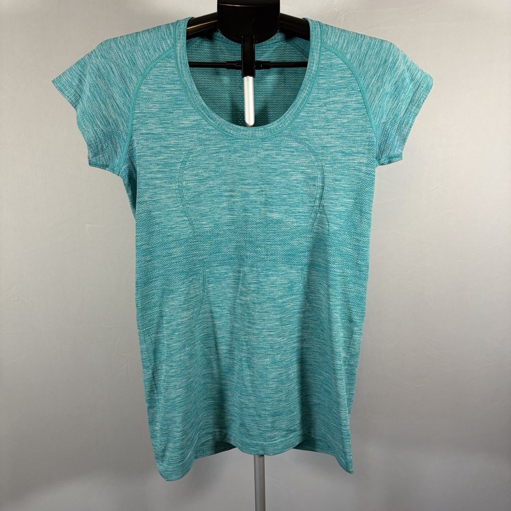 Lululemon Athletica Swiftly Tech Sz 8 Teal Blue Running Yoga Activewear Sports